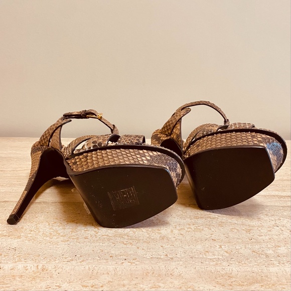 Saint Laurent Tribute Python Platform Sandals - Picture 9 of 11